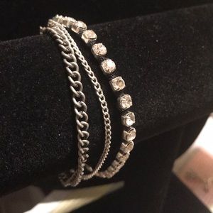 Silver stacked Bracelet